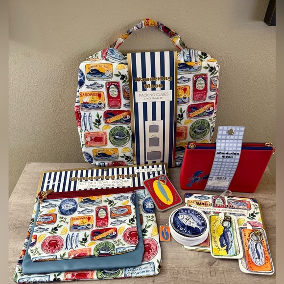 Wandering Moon 12 pc Packing Cube/Bags Luggage Tag Travel Set Sardine New
